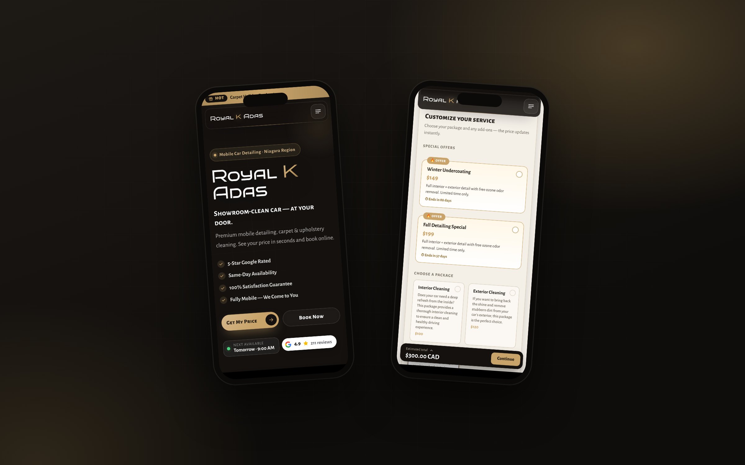 نظام حجز وإدارة متكامل لشركة Royal K Adas